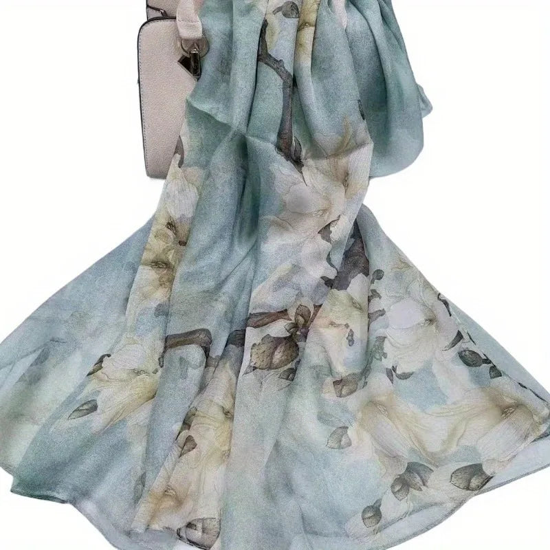 Lightweight 100% Mulberry Silk Chiffon Scarf for Women