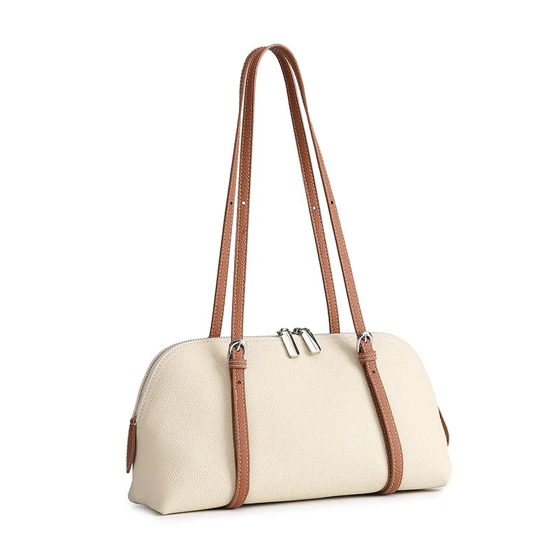 Vintage Genuine Leather Shell Design Handbag Shoulder Bag