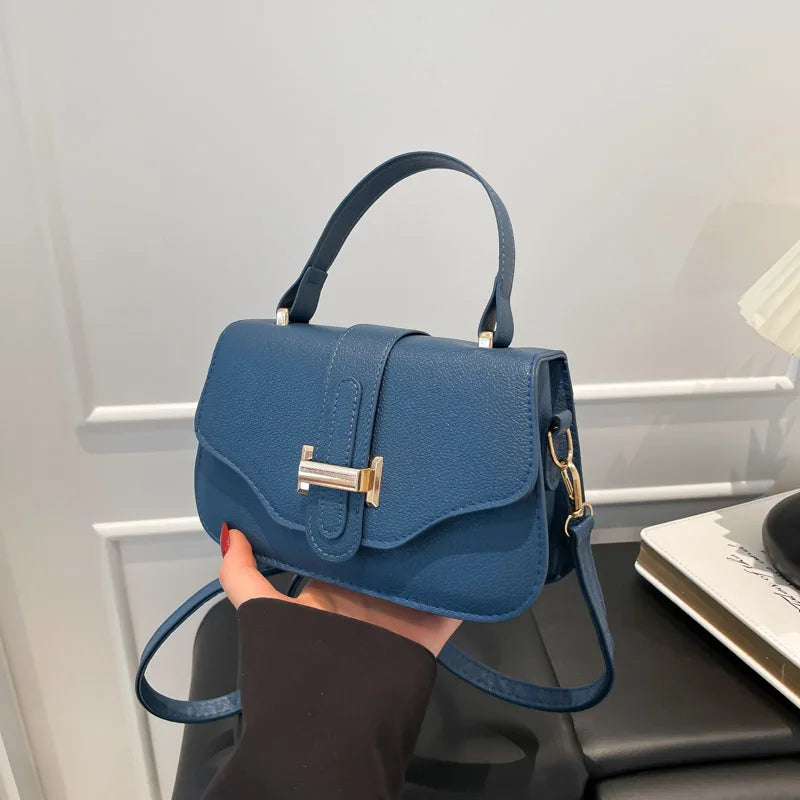 Fashionable Minimalist Crossbody Bag Solid Color Square Purse Simple Design Bag