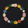 Multi Gemstone Bracelet Mixed Shape Rainbow Gems