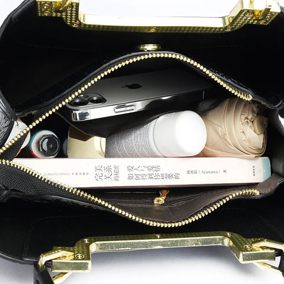 Luxury Design High Quality PU Leather Crossbody Tote Bag