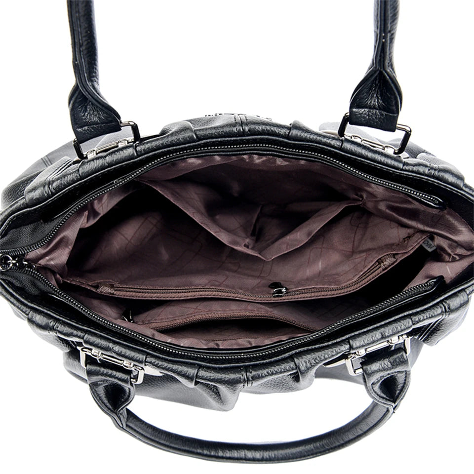 Genuine Casual Tote Bag Luxury Handbags Designer Purse High Quality Soft Leather