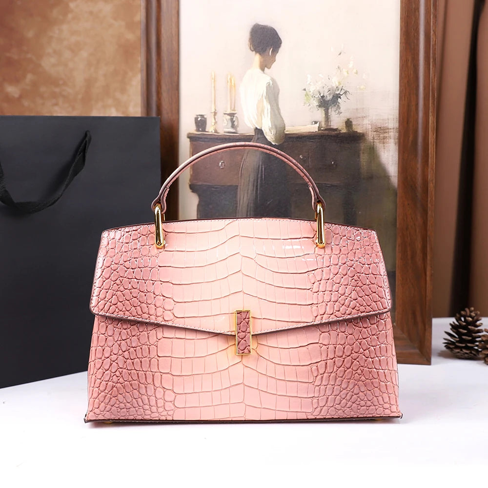 Crocodile Pattern Large Capacity Handbag Vintage Shoulder Bag