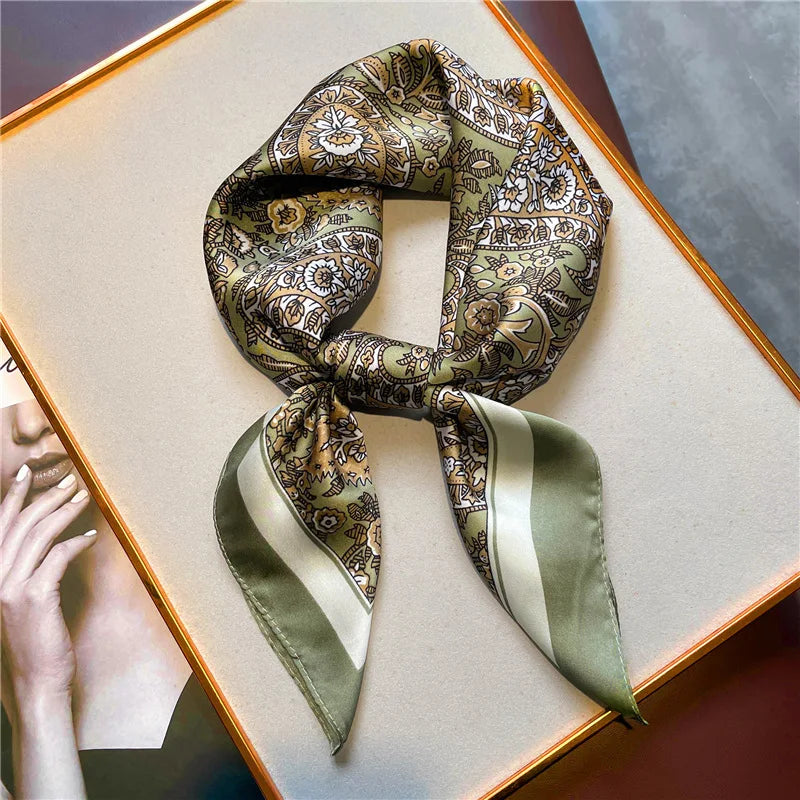 Imitation Silk Printed Square Scarf Fashion Accessories