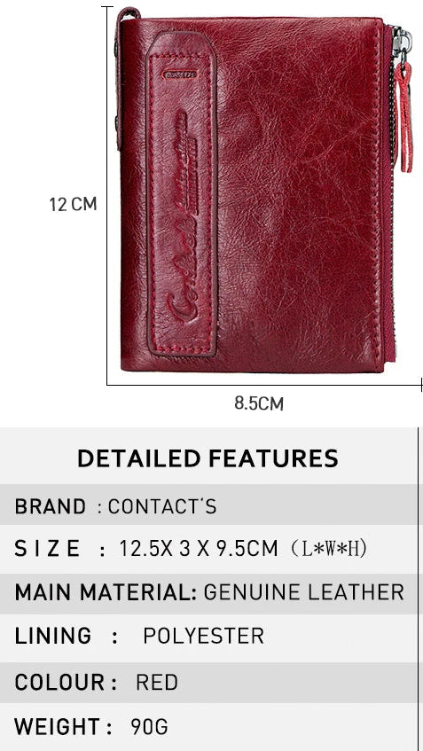 Genuine Leather Fashion Purses Bifold Purses Credit Card Holder Wallets