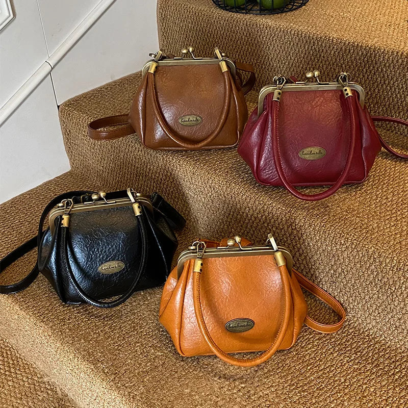Vintage Shell Crossbody Bags Retro Small PU Leather Bag