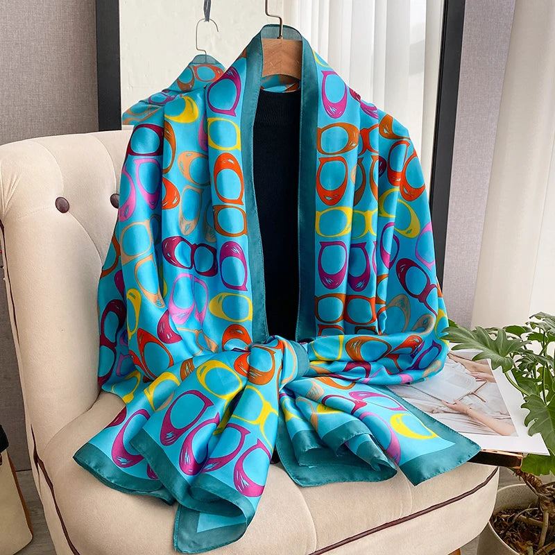 Luxury Summer Women 180X90CM Quality Soft Silk Scarves