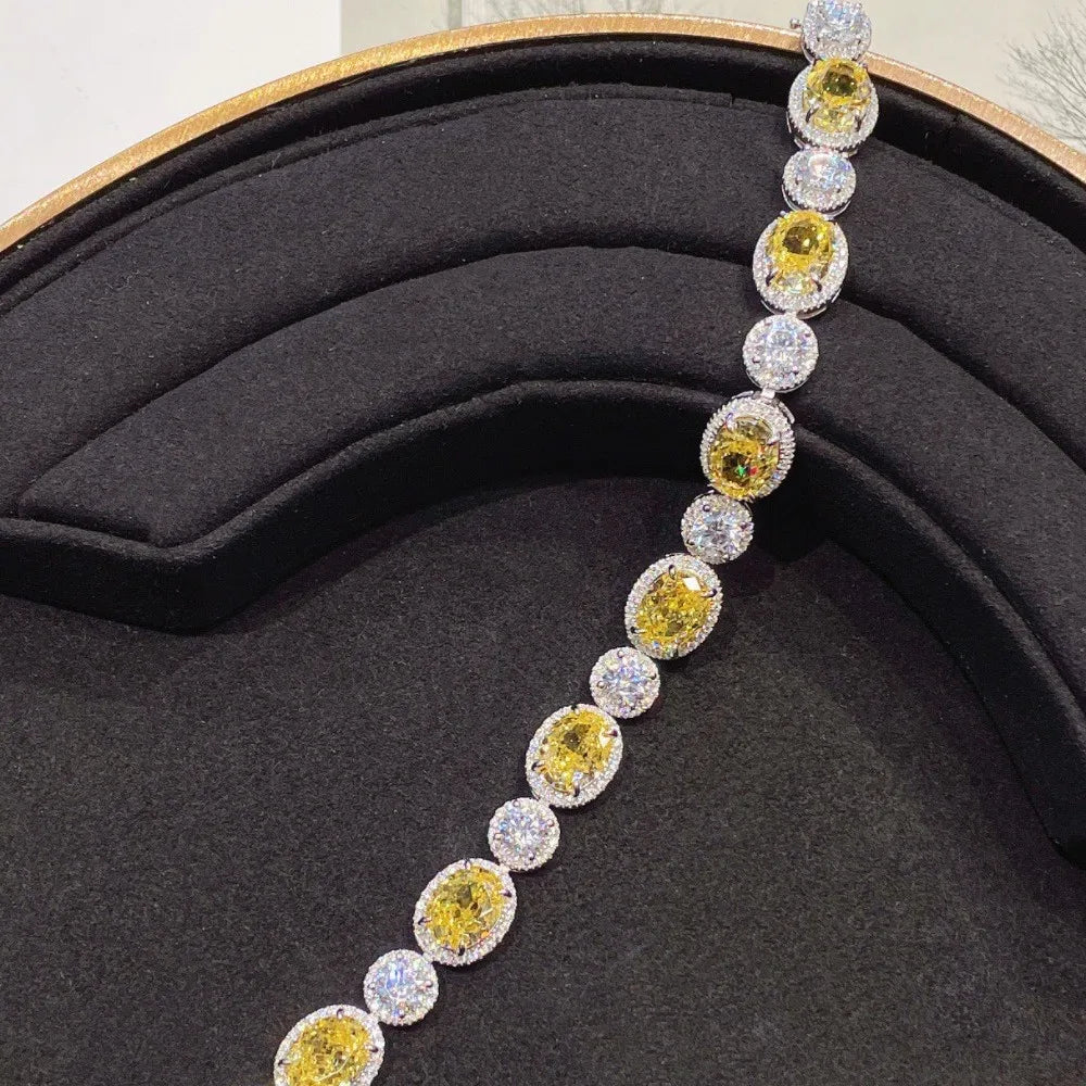 Handmade Lab Topaz Diamond Bracelet Bangle 925 Sterling Silver Bracelet Jewelry
