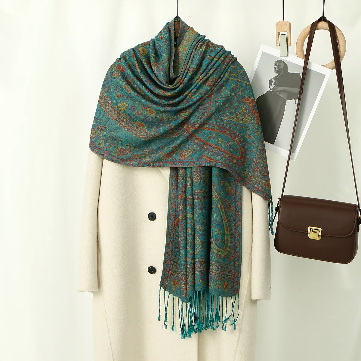 Paisley Embroidery Retro Cashew Cotton Scarf Wraps