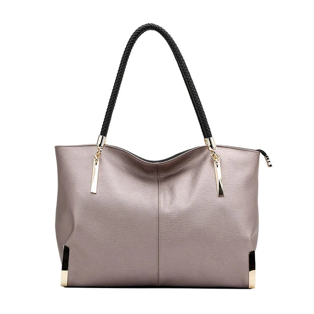 Stylish Women Cowhide Leather Handbag Luxury Design Shoulder Bag