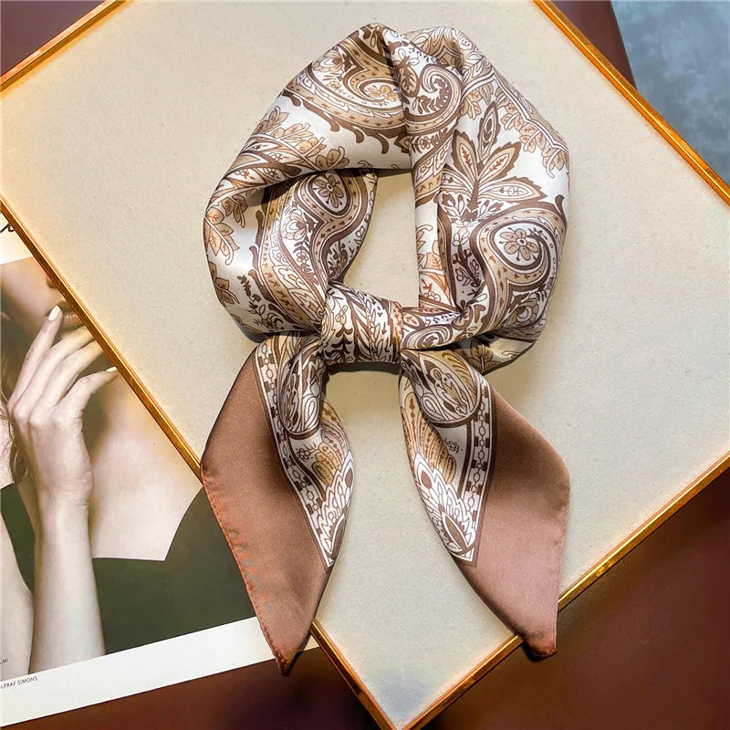 Imitation Silk Printed Square Scarf Fashion Accessories
