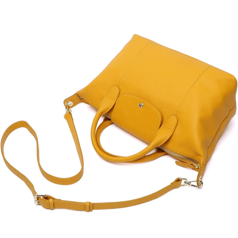 Fashion Women's Boston Bag High Quality Genuine Leather Shoulder Bag Large Capacity