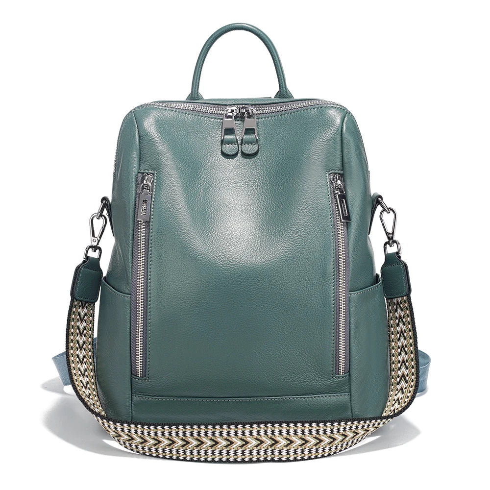 Fashionable Genuine Leather Backpack Multi-pocket Bag