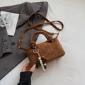 Women Small Suede Crossbody Retro Short Handle Bag
