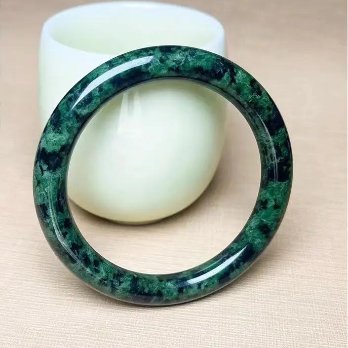 Natural Nephrite Green Jade Bangle Jewelry