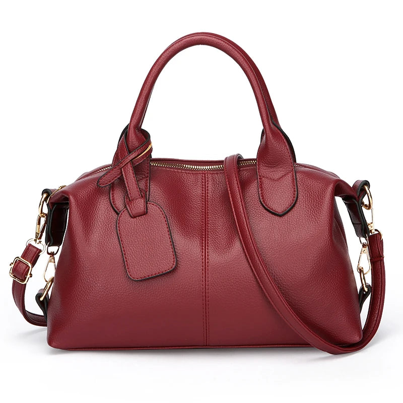 Soft PU Leather Shoulder Bag Casual Tote Bag For Women