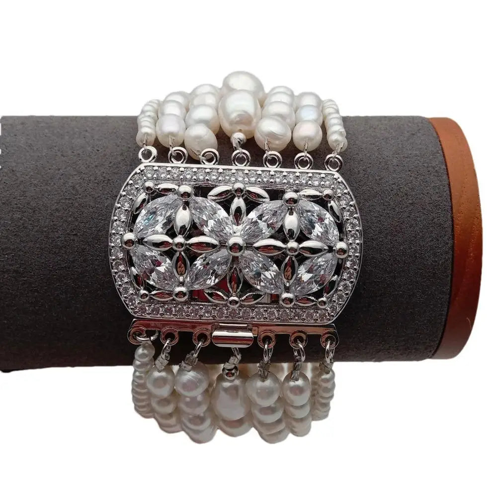 Classic style 7 Strands Natural Freshwater Pearl Bracelet