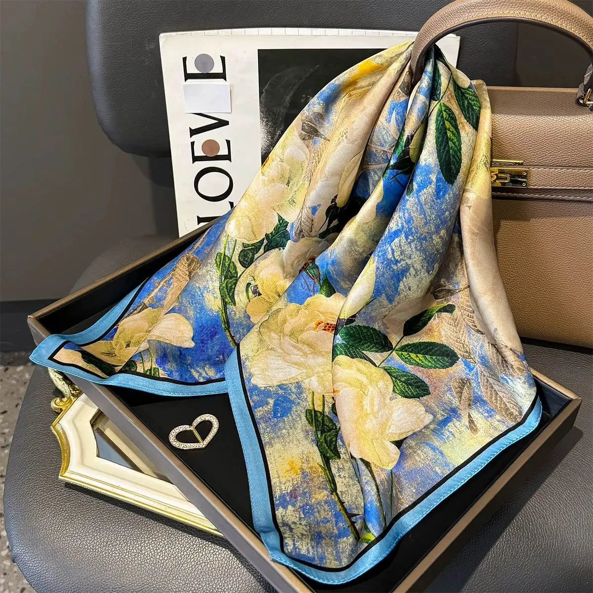 100% Silk Scarf Elegant Luxury High Quality Fashion