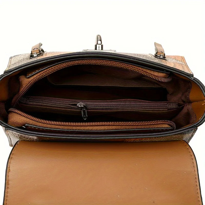 Retro Diamond Pattern Handbag Crossbody Shoulder Bag Vintage Flair Handbags