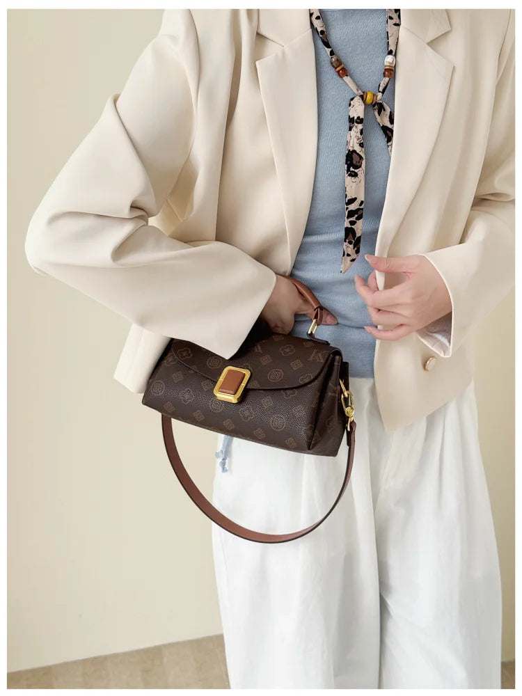 High-end bag for women stylish versatile fashionable printed floral pattern