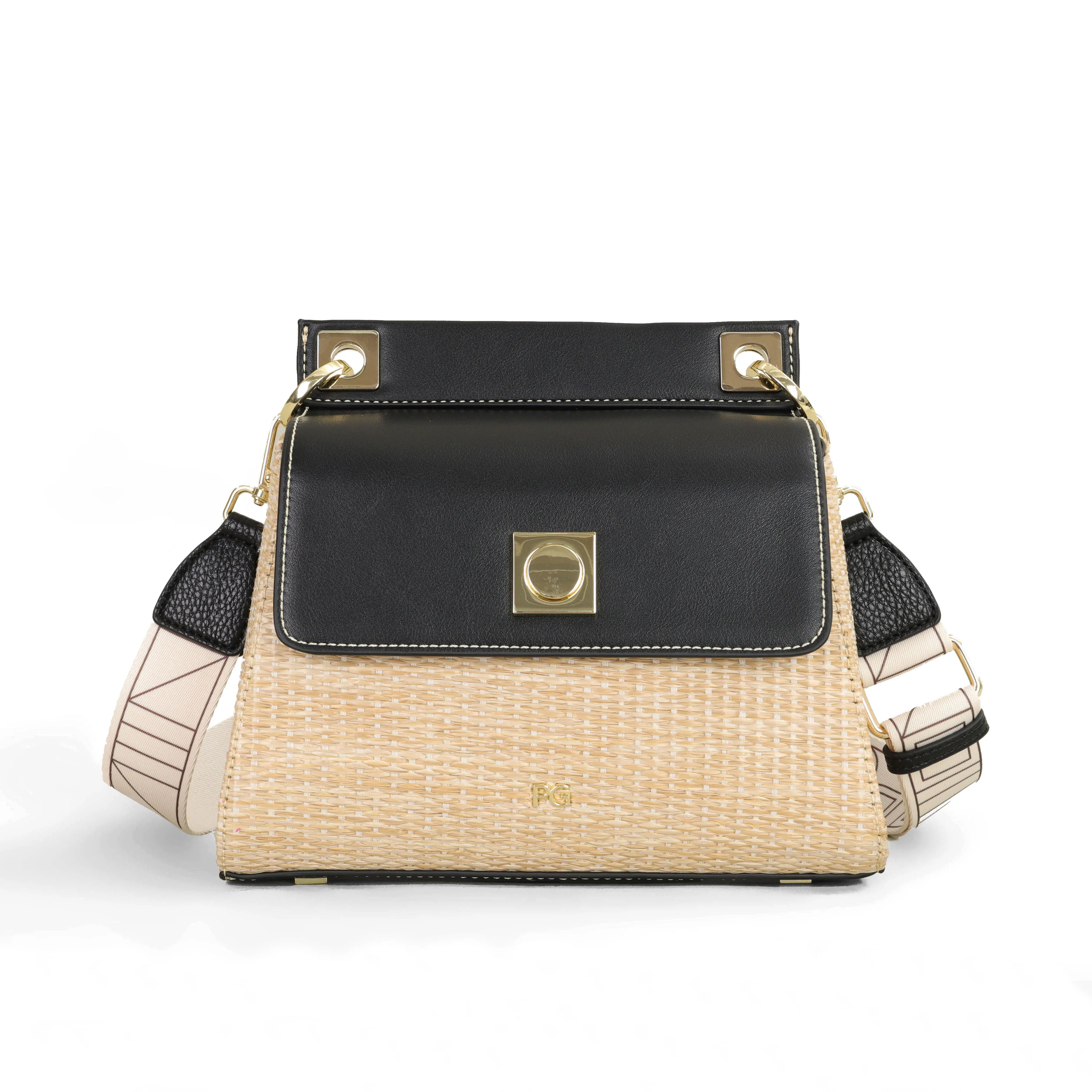 Trendy Crossbody Bag Pure Color Simple Woven Design Suction Buckle Flap Bag