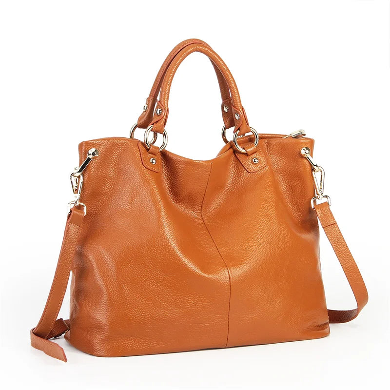 Genuine Leather Tote Handbag Casual Shoulder Bags Commuter Large Crossbody Bag