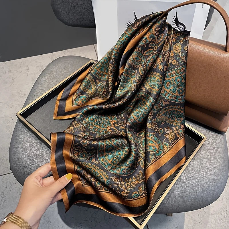 Imitation Silk Printed Square Scarf Fashion Accessories