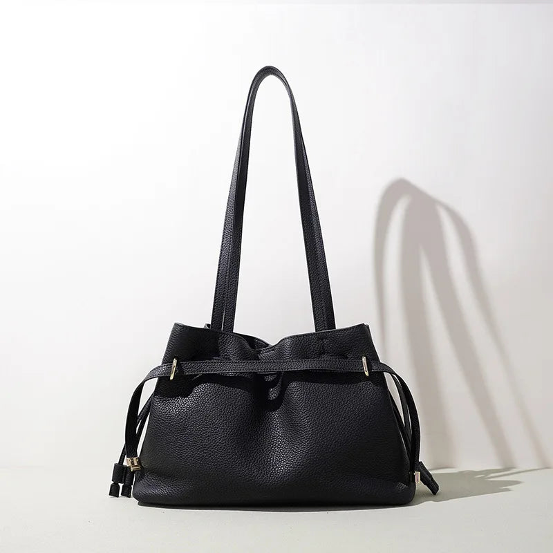 Genuine Leather Shoulder Bag Luxury Soft Retro Design