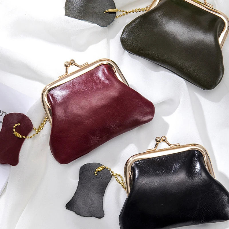 Genuine Leather Coin Purse Fashion Shiny Leather Wallet