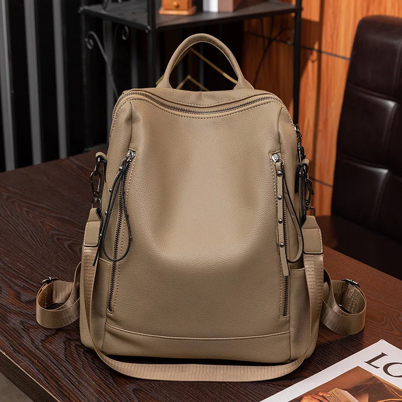 Genuine Leather Brand Backpack Fashion Travel Bag High Quality Bags Shoulder Bag