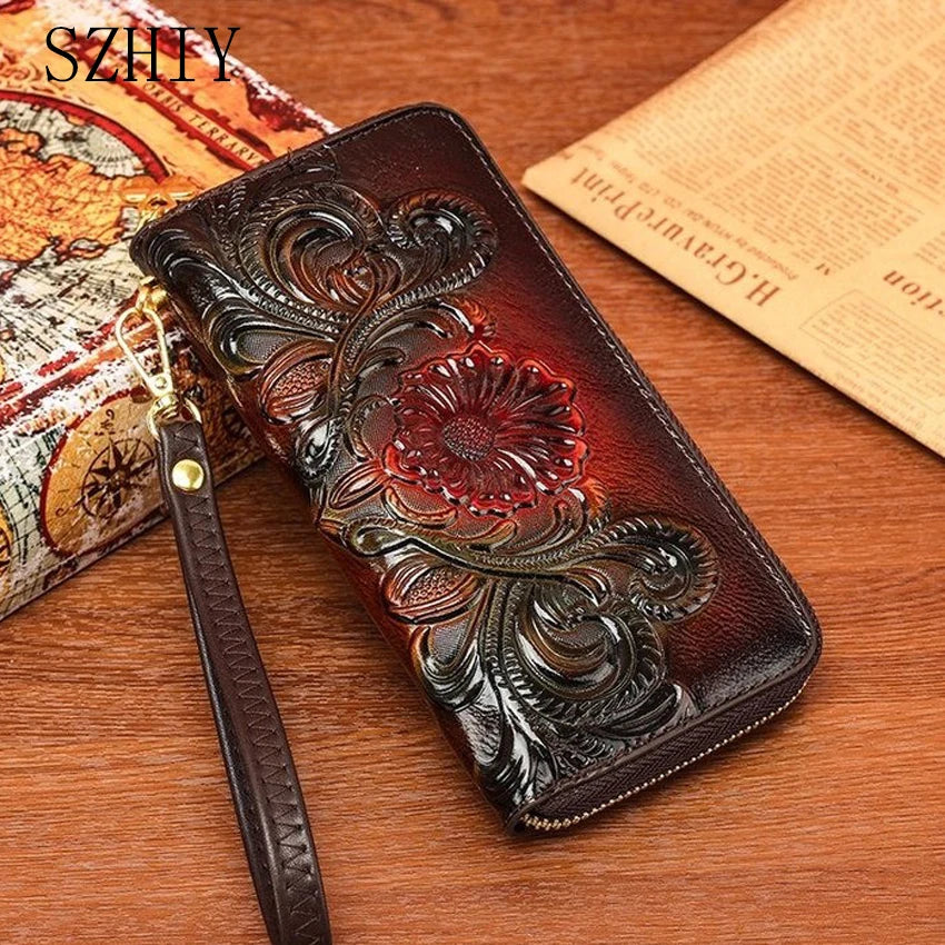 Luxury Designer Long Wallet Women Mobile Phone Wrist Wallet