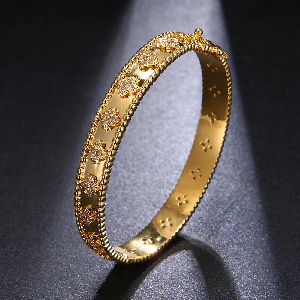 Leaf Zircon Bracelet Luxury Fashion Classic Plant Large Flower Bracelet