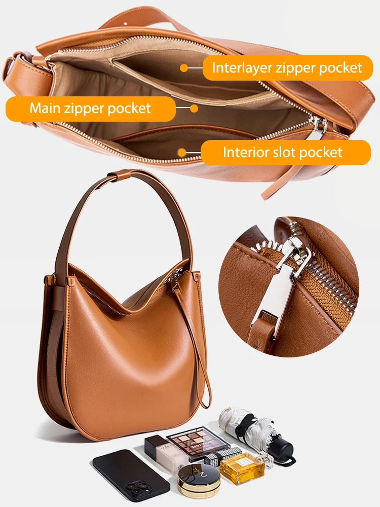 Simple Fashion Design Messenger Bag Genuine Leather