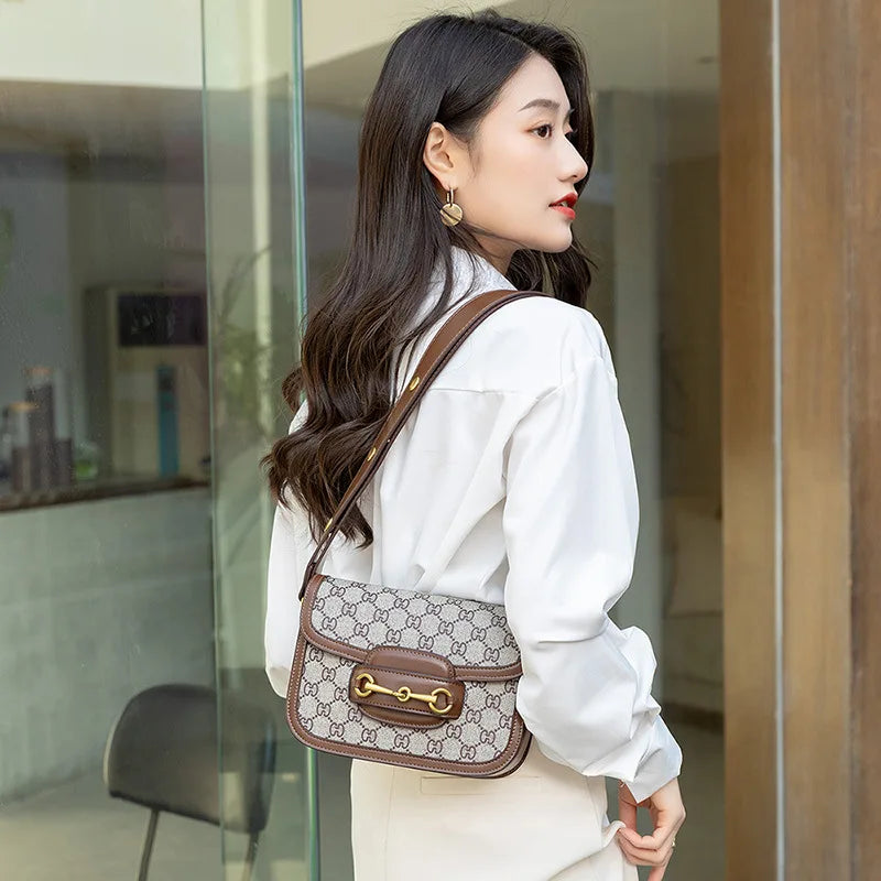 Genuine leather saddle bag versatile niche trend crossbody bag