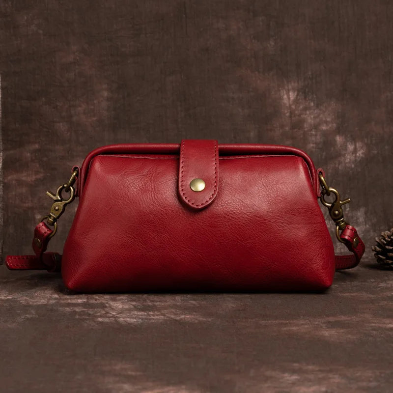 Leather Crossbody Bag Retro Messenger Bag Leather Phone Sling Bag Ladies Clutch