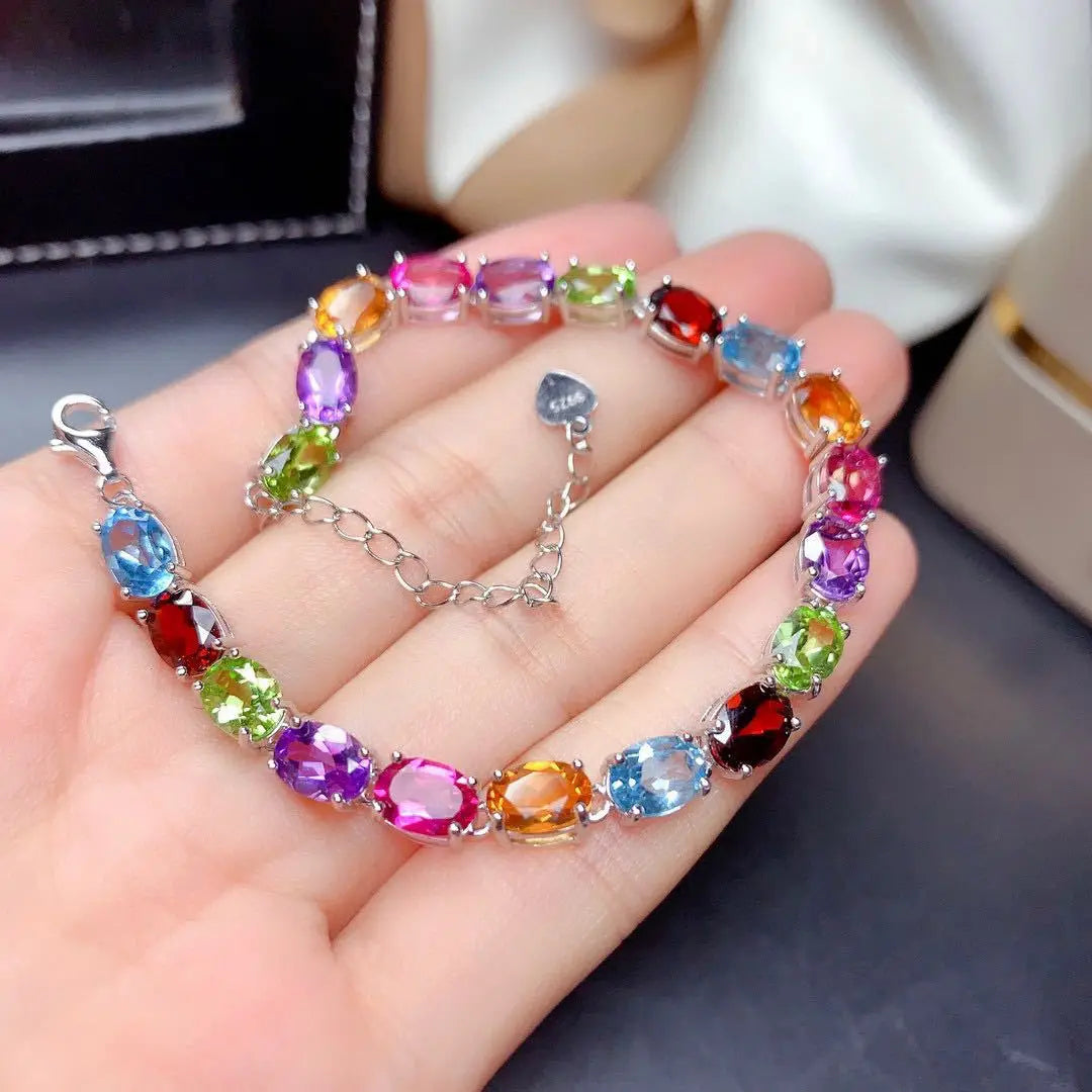 100% 925 Silver Stylish Zircon Fashion Bracelet Jewelry