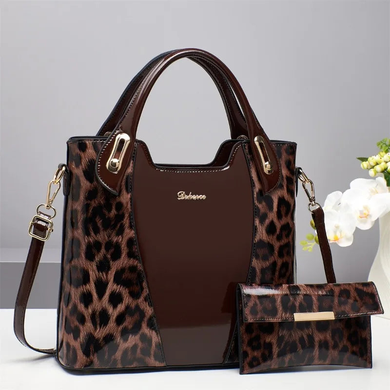 Patent Leather Handbag Crossbody Bags Large Capacity Tote