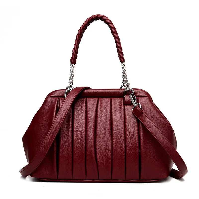 Luxury Large Capacity Leather Tote Bags Vintage Shoulder Bag