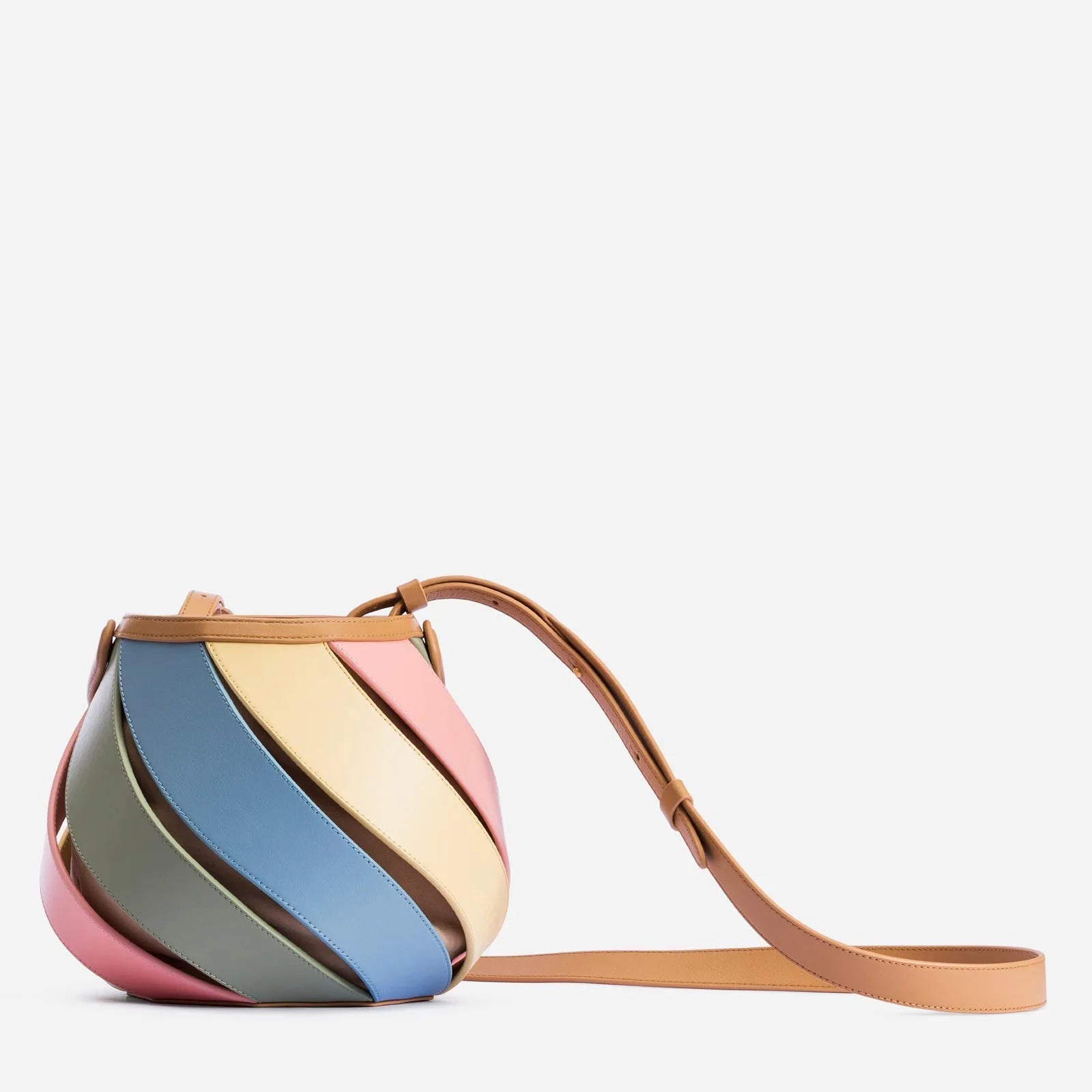 Geometric Multicolor Bucket Bag Design Aesthetic Round Handbag