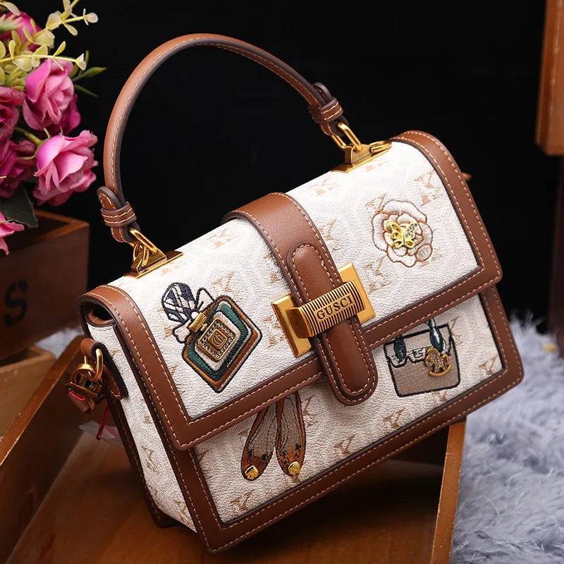 Light luxury brand handbag high-end design printed shoulder bag crossbody bag