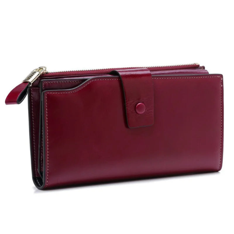Women Leather Wallet For Cell Phone Genuine Leather Purse Coin Purse