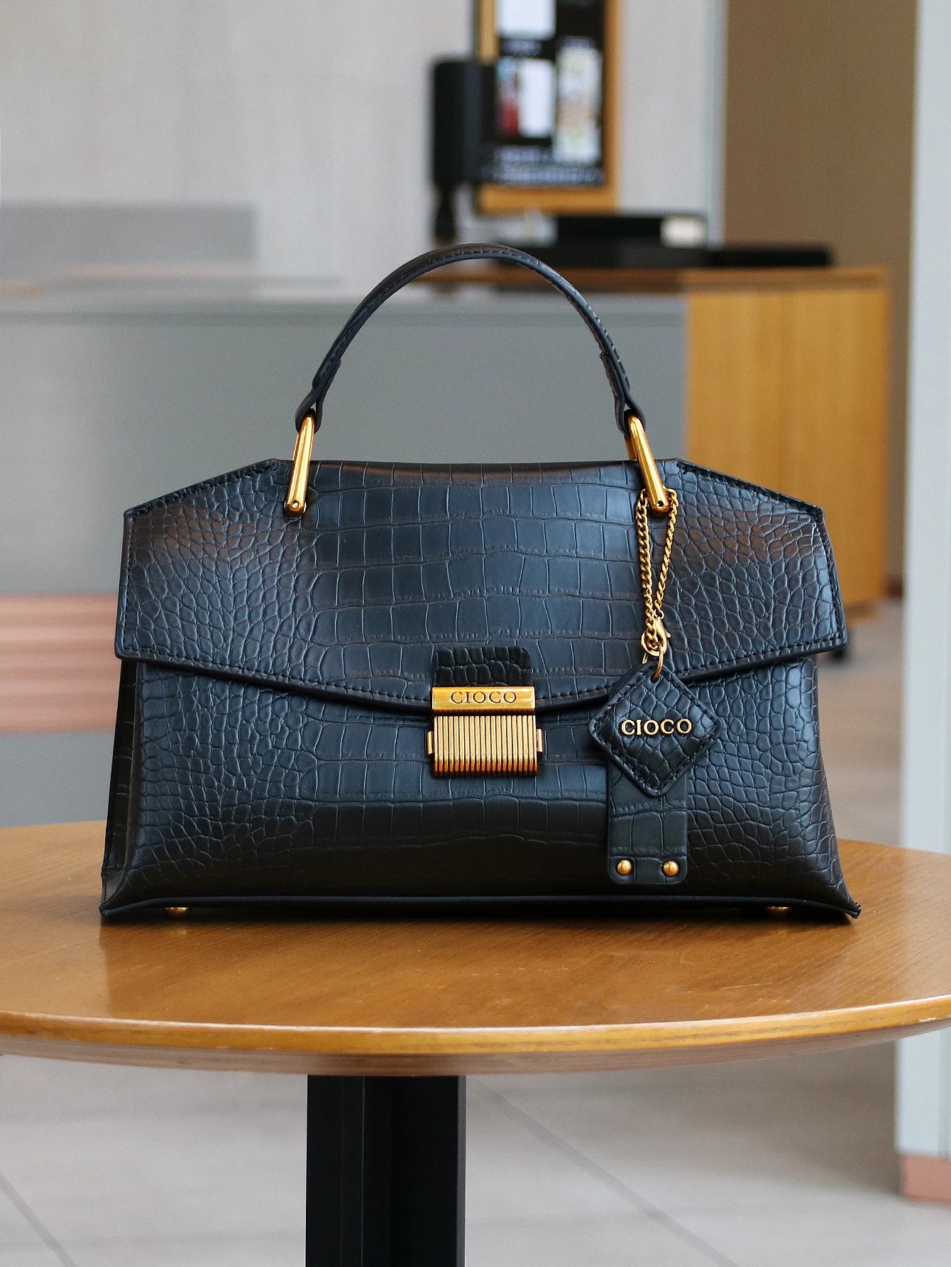 Retro blue snake-shaped high-grade handbag fashion luxury handbag large-capacity