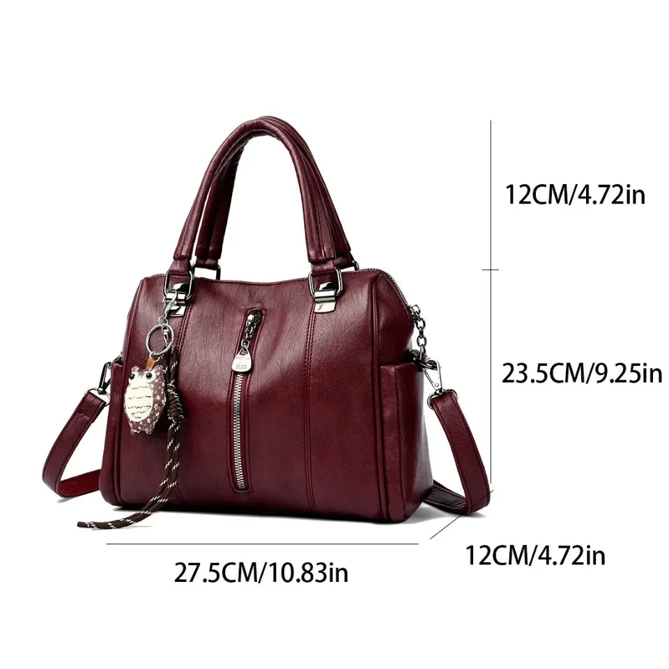 Luxury Design Top-Handle High Quality Leather Handbag Ladies Large Shoulder Bag