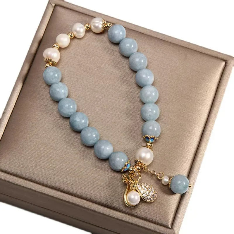 Aquamarine Pearl Bracelet Jewelry