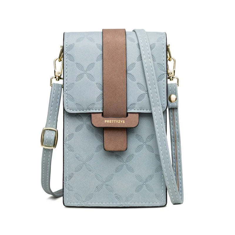 Women Wallet Flower Petals Plaid Small Shoulder Phone Purse