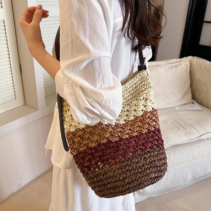 Straw Woven Summer Bohemian Crochet Shoulder Bag