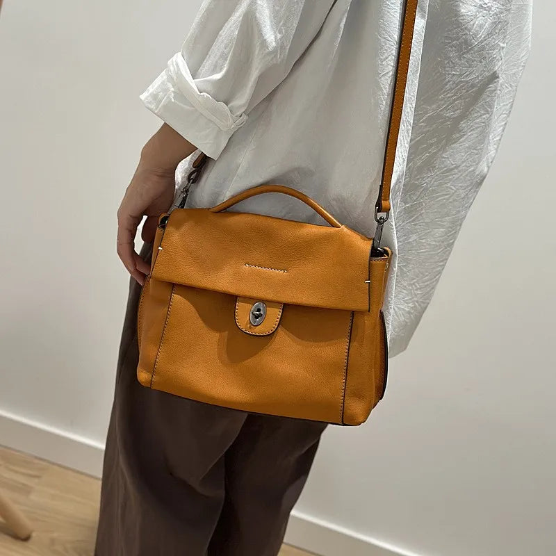 Handmade Retro Genuine Leather Bag Versatile Soft Cowhide