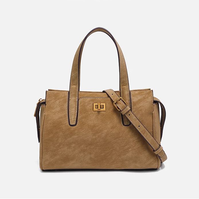 Fashionable Retro Brown Suede Handbag For Women