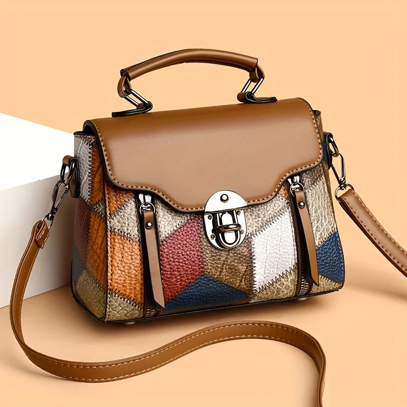 Retro Diamond Pattern Handbag Crossbody Shoulder Bag Vintage Flair Handbags