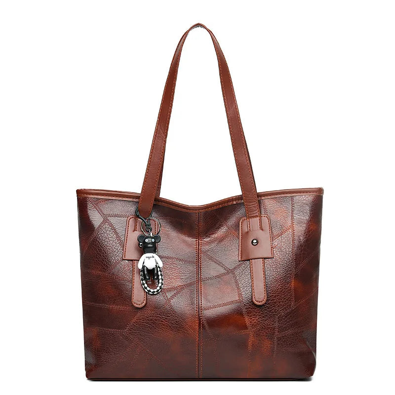 Trendy Large Capacity Tote Bag Horizontal Square Zipper Single Shoulder Handbag